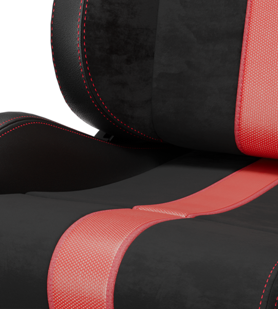 Dual-material cushion design.