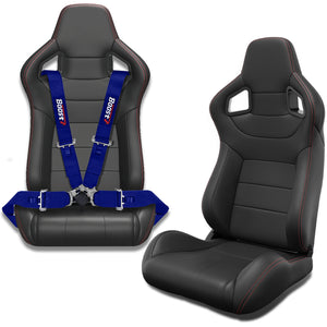 Kylight Universal Black PVCLeather And Suede singleSlider Racing AdjustableSports Racingy Car Seat2